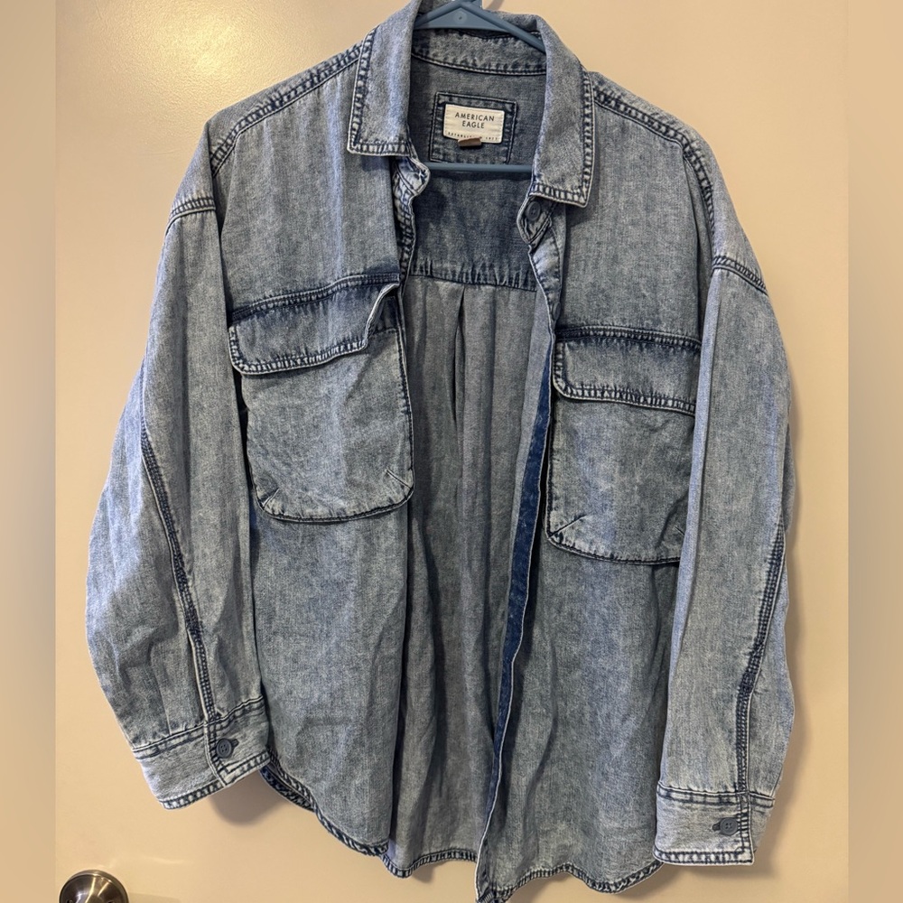 American Eagle Outfitters Woman’s  Light Blue Shirt Jacket